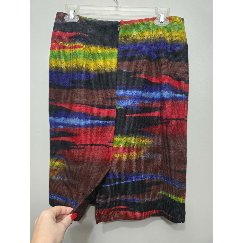 Soft Works Pencil Skirt With Slit Size Small Abstract Colors - Picture 4 of 6